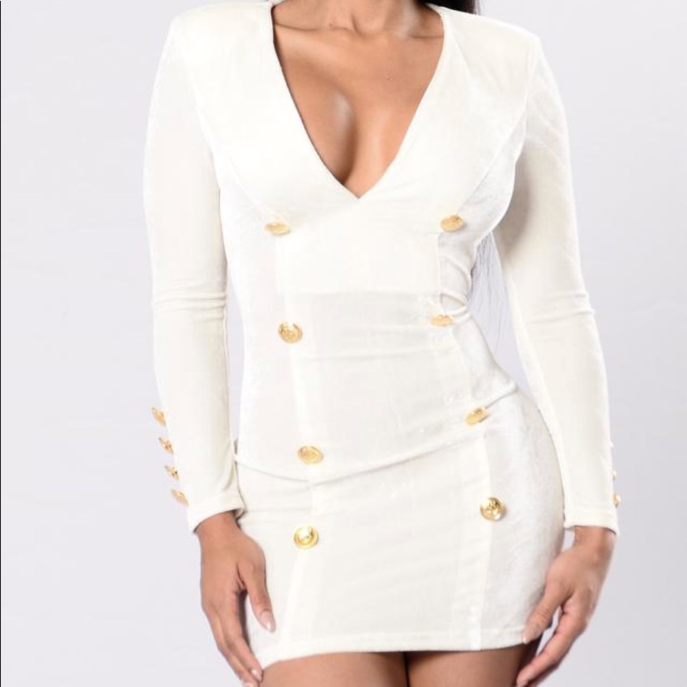 Long sleeve Deep V mini dress